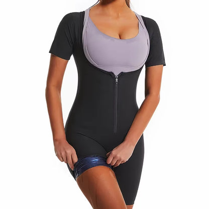 Women Sauna Suit Sweat Shirts Slimming Hot Thermal Fat Burning Shaper Waist Trainer Legging Trimmer Corset Weight Loss Bodysuits